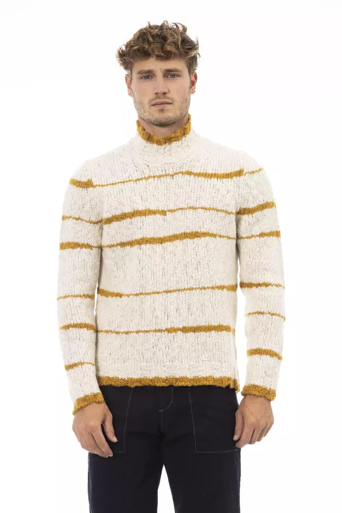 Alpha Studio Beige Acetate Men Sweater