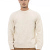 Alpha Studio Beige Alpaca Men Sweater