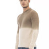 Alpha Studio Beige Alpaca Men Sweater