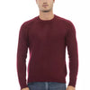 Alpha Studio Red Wool Men Sweater