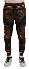 Dolce & Gabbana Baroque Crown Silk Sweatpants