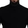 Dolce & Gabbana Elegant Black Wool Half Zip Turtleneck Sweater