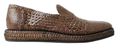 Elegant Leather Slipper Loafers in Brown