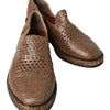 Dolce & Gabbana Elegant Leather Slipper Loafers in Brown