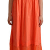 Twinset Elegant Coral Maxi Dress with Short Sleeves