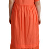 Twinset Elegant Coral Maxi Dress with Short Sleeves