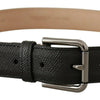 Dolce & Gabbana Elegant Black Leather Belt with Metal Buckle