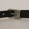 Dolce & Gabbana Elegant Black Leather Belt with Metal Buckle