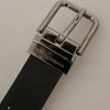 Dolce & Gabbana Elegant Black Leather Belt with Metal Buckle