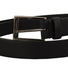 Dolce & Gabbana Elegant Black Leather Belt with Metal Buckle