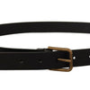 Dolce & Gabbana Elegant Black Leather Belt with Metal Buckle