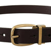 Dolce & Gabbana Elegant Dark Brown Leather Belt