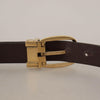 Dolce & Gabbana Elegant Dark Brown Leather Belt