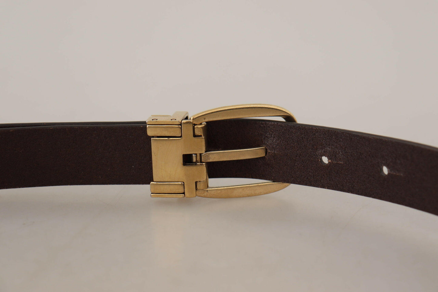 Dolce & Gabbana Elegant Dark Brown Leather Belt