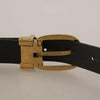 Dolce & Gabbana Elegant Brown Leather Belt with Logo Buckle