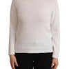 Alpha Studio Elegant White Cotton Pullover Sweater