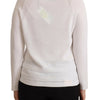 Alpha Studio Elegant White Cotton Pullover Sweater