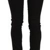 Costume National Elegant Black Mid Waist Slim Fit Jeans