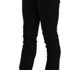 Costume National Elegant Black Mid Waist Slim Fit Jeans