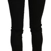 Costume National Elegant Black Mid Waist Slim Fit Jeans