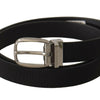 Dolce & Gabbana Elegant Black Canvas & Leather Belt