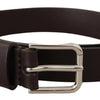 Dolce & Gabbana Elegant Leather Belt With Logo Buckle