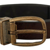 Dolce & Gabbana Elegant Leather Belt with Metal Buckle