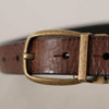 Dolce & Gabbana Elegant Leather Belt with Metal Buckle