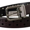 Dolce & Gabbana Elegant Dark Purple Leather Belt