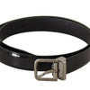 Dolce & Gabbana Elegant Black Leather Belt with Metal Buckle