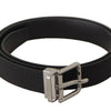 Dolce & Gabbana Elegant Black Leather Belt with Metal Buckle