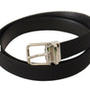 Dolce & Gabbana Elegant Black Canvas and Leather Belt