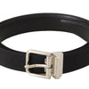 Dolce & Gabbana Elegant Black Canvas and Leather Belt