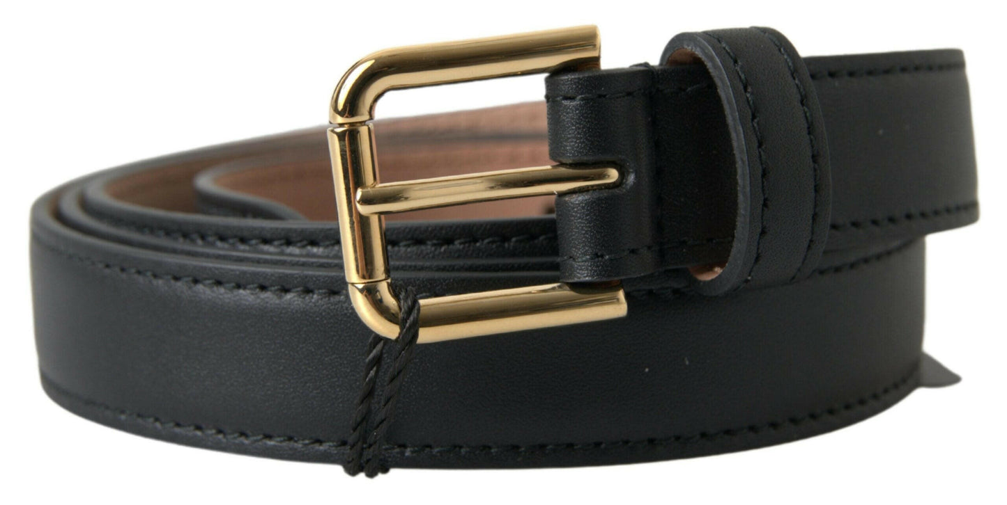 Dolce & Gabbana Elegant Italian Leather Belt with Metal Buckle