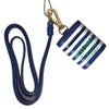 Dolce & Gabbana Chic Blue Striped Leather Airpods Case