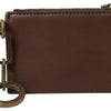 Dolce & Gabbana Elegant Brown Leather Coin Purse Wallet