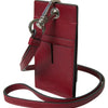 Dolce & Gabbana Elegant Red Leather Cardholder with Lanyard