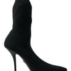 Dolce & Gabbana Elegant Black Viscose Mid-Calf Boots