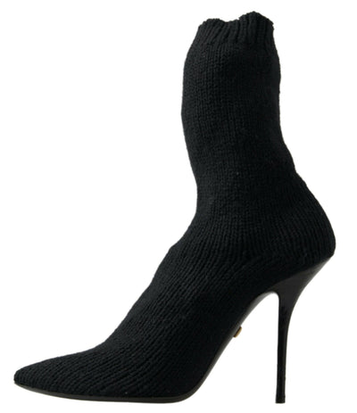 Dolce & Gabbana Elegant Black Viscose Mid-Calf Boots