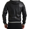 Dolce & Gabbana Elegant Black Leather Bomber Jacket