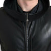 Dolce & Gabbana Elegant Black Leather Bomber Jacket