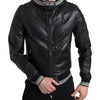 Dolce & Gabbana Elegant Black Leather Bomber Jacket