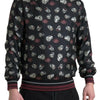 Dolce & Gabbana Elegant Silk Crewneck Pullover - Black Multicolor