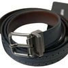 Dolce & Gabbana Elegant Blue Leather Belt with Metal Buckle