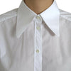 Dolce & Gabbana Elegant White Cotton Collared Top