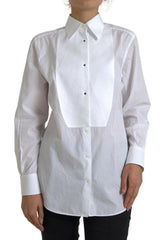 Elegant White Cotton Poplin Dress Shirt