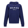 Balmain Elegant Navy Blue Monogram Hoodie