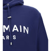 Balmain Elegant Navy Blue Monogram Hoodie