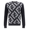 Fendi Chic Grey Wool Iconic Logo Sweater