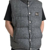 Dolce & Gabbana Elegant Chevron Knit Wool Blend Vest Jacket